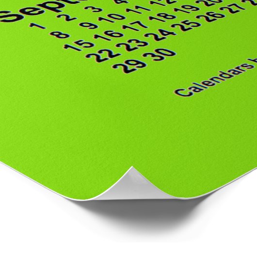 2024 Gelber grüner Kalender von Janz Print Poster (Ecke)