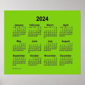2024 Gelber grüner Kalender von Janz Print Poster (Vorne)