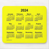 2024 Gelber Kalender von Janz Mouse Pad Mousepad (Vorne)