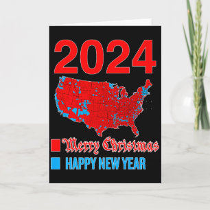 2024 Genaue Wahlkarte Frohe Weihnachten Frohes Neu Karte