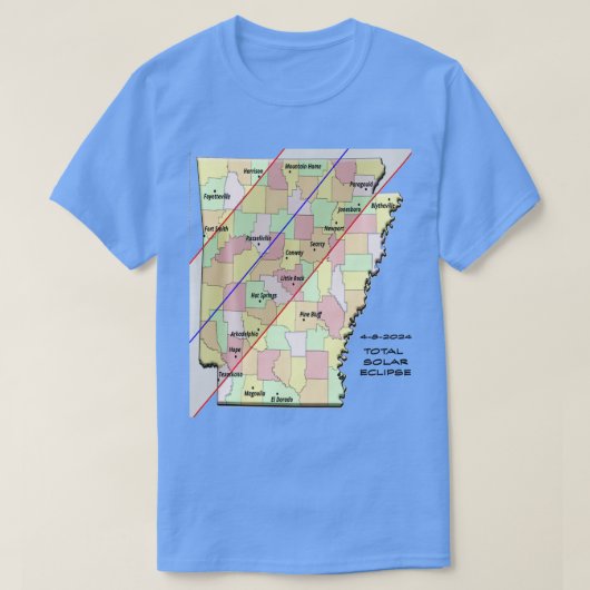 2024 Gesamter Solar Eclipse Arkansas Path 8. April T-Shirt (Design vorne)