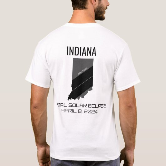 2024 Gesamter Solar Eclipse Indiana T - Shirt (Rückseite)
