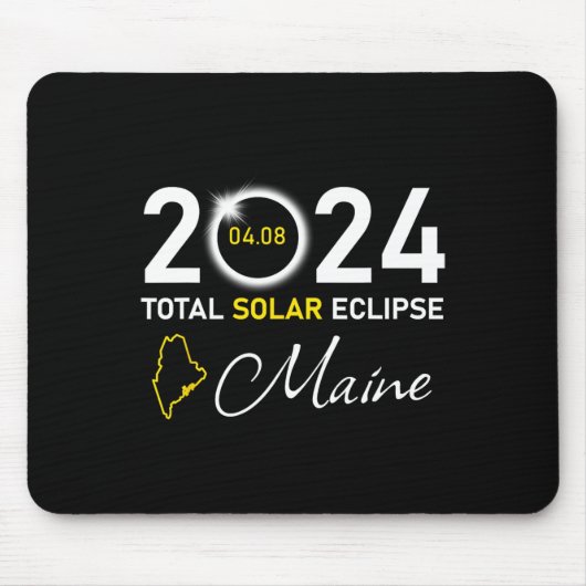 2024 Gesamter Solar-Eclipse-Maine-Staat Mousepad (Vorne)