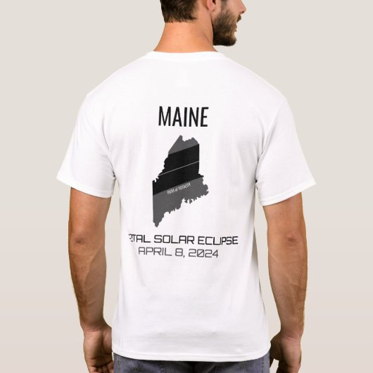 2024 Gesamter Solar-Eclipse-Maine-T - Shirt (Rückseite)