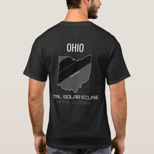 2024 Gesamter Solar Eclipse Ohio T - Shirt (Rückseite)