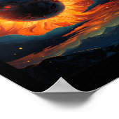 2024 Gesamter Sonnenmond-Total Poster (Ecke)