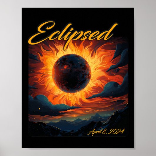 2024 Gesamter Sonnenmond-Total Poster (Vorne)