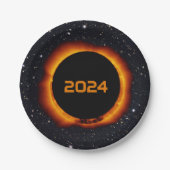 2024 Gesamter Sonnenstuhl Datum Starry Sky Pappteller (Vorderseite)