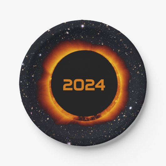 2024 Gesamter Sonnenstuhl Datum Starry Sky Pappteller (Vorderseite)