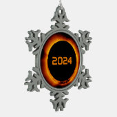 2024 Gesamter Sonnenstuhl Datum Starry Sky Schneeflocken Zinn-Ornament (Links)