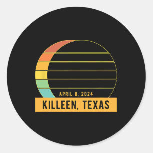 2024 Gesamtsolarausfall in Killeen Texas Runder Aufkleber