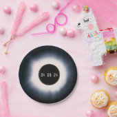 2024 Gesamtsolarauskitzel in Schwarz und Weiß Pappteller (Party)