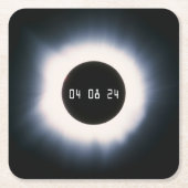 2024 Gesamtsolarauskitzel in Schwarz und Weiß Rechteckiger Pappuntersetzer (Vorderseite)