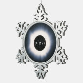 2024 Gesamtsolarauskitzel in Schwarz und Weiß Schneeflocken Zinn-Ornament (Rechts)