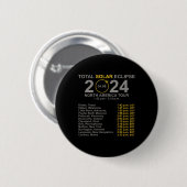 2024 Gesamtsolarausschnitt 8. April Pfad des Eclip Button (Vorne & Hinten)