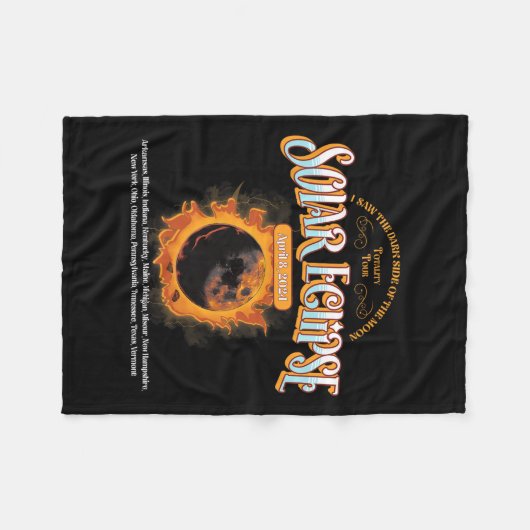 2024 Gesamtsolarausschnitt 8. April Pfad des Eclip Fleecedecke (Vorderseite (Horizontal))