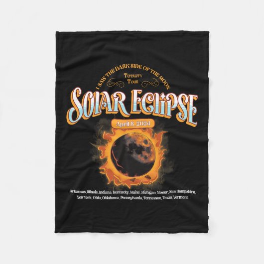 2024 Gesamtsolarausschnitt 8. April Pfad des Eclip Fleecedecke (Vorderseite)