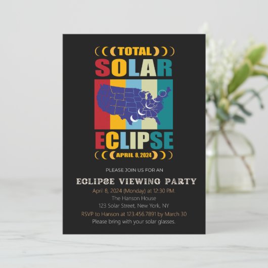 2024 Gesamtsolare Party Einladung (Stehend Vorderseite)