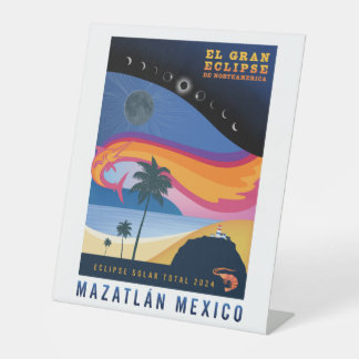 2024 Gesamtsolaröklipse Mazatlan Sockelschild