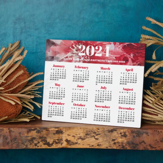 2024 Geschäftskalender Easel Plaque Fotoplatte (Seite)