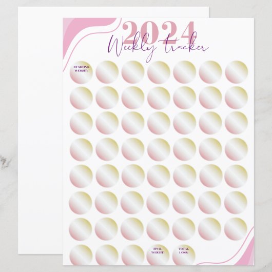 2024 Gewichtsabnahmeüberwachung | Progress Tracker (Vorne/Hinten)