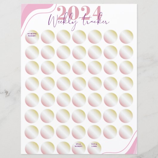 2024 Gewichtsabnahmeüberwachung | Progress Tracker (Vorderseite)