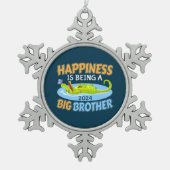 2024 Glück ist ein großer Bruder Schneeflocken Zinn-Ornament (Vorderseite)