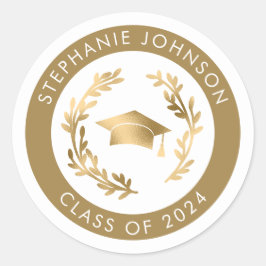 2024 Gold Abschluss Umschlag Aufkleber