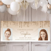 2024 Gold Glitzer 2-Foto-Abschluss Banner