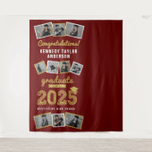 2024 Gold Sketch Graduation Party 9 Foto Hintergru Wandteppich (Vorderseite)