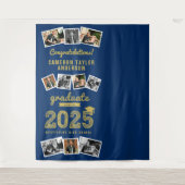 2024 Gold Sketch Graduation Party 9 Foto Hintergru Wandteppich (Vorderseite)