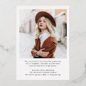 2024 Goldfoil Grad Foto Abschluss Ankündigung (Rückseite)