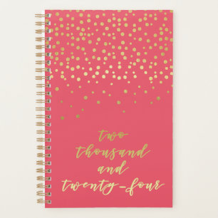2024 - Goldschrift Typografie & Confetti Glamour Planer