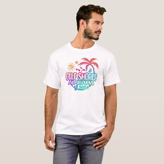 2024 Golfküste Alabama Urlaub oder Ausflug T - Shi T-Shirt (Vorne ganz)