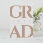 2024 Grad Ankündigung und Party Einladung (Stehend Vorderseite)