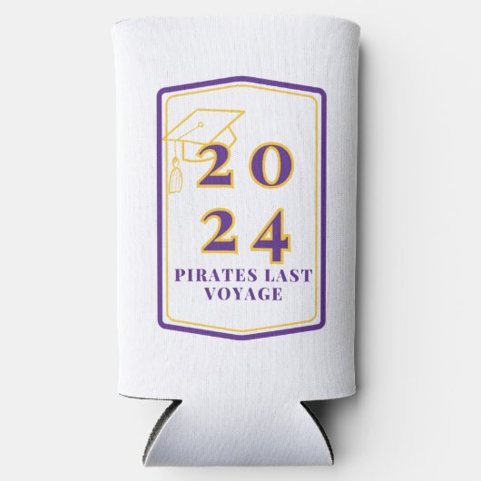 2024 Grad Cruise White Koozie Selters Dosenkühler (Vorderseite)