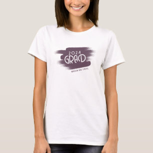 2024 Grad Lila Pinselstriche Graduate T-Shirt