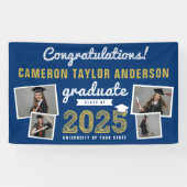 2024 Graduate Bold Sketch 4 Foto Graduation Party Banner (Horizontal)