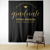 2024 Graduate Gold Black Graduation Party Wandteppich (Beispiel)