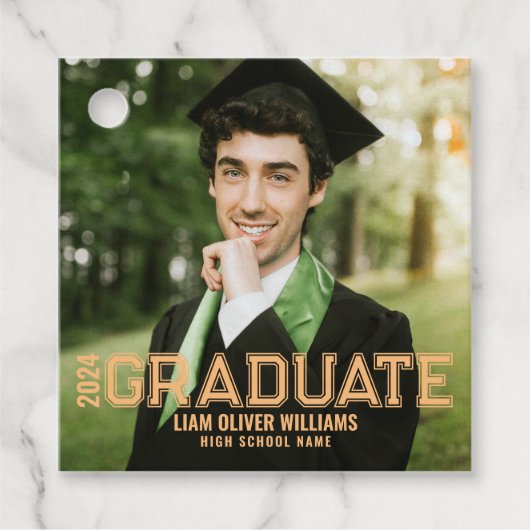 2024 Graduate Personalisiert Foto Grad Party Geschenkanhänger (Vorderseite)