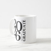 2024 Graduate Trendy Black Abschluss Kaffeetasse (Vorderseite Links)