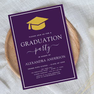 2024 Graduation Party Lila Gold Moderne Einladung