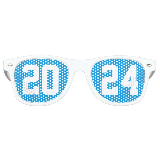 2024 Graduationspartei Cool Blue Varsity Partybrille (Vorderseite)