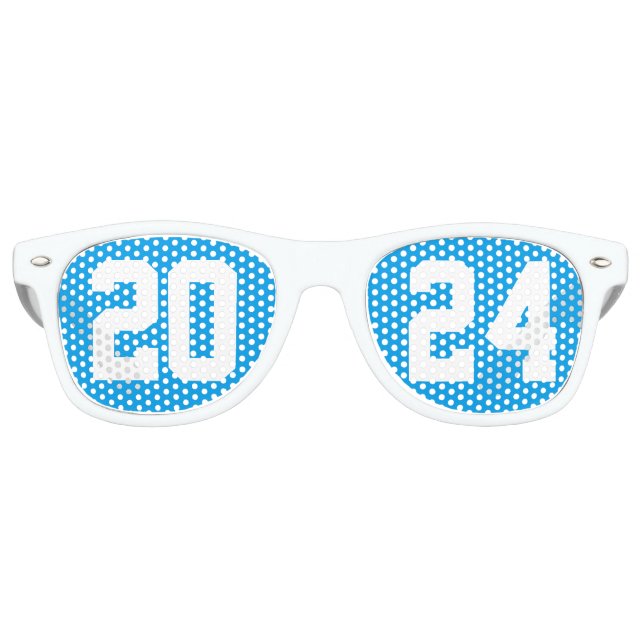 2024 Graduationspartei Cool Blue Varsity Partybrille (Vorderseite)