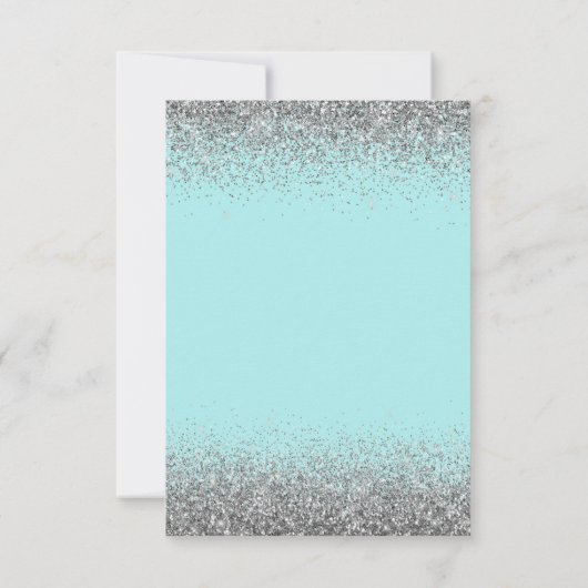 2024 Graduationsparty Aquamarin Aqua Blue Silver Einladung (Rückseite)