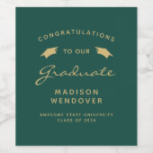 2024 Green Gold Script Cap Abschluss Weinetikett (Einzelnes Label)