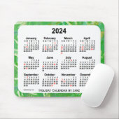2024 Green Holiday Art Calendar von Janz Mouse Pad Mousepad (Mit Mouse)