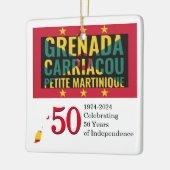 2024 GRENADA 50 Jahre Unabhängigkeit Keramikornament (Links)