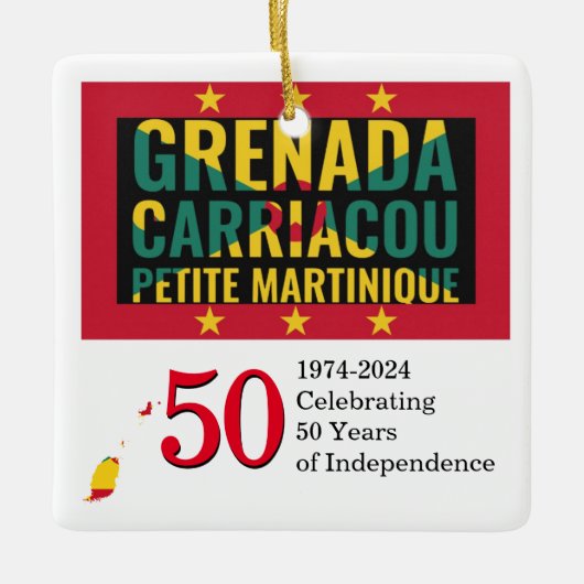 2024 GRENADA 50 Jahre Unabhängigkeit Keramikornament (Vorderseite)