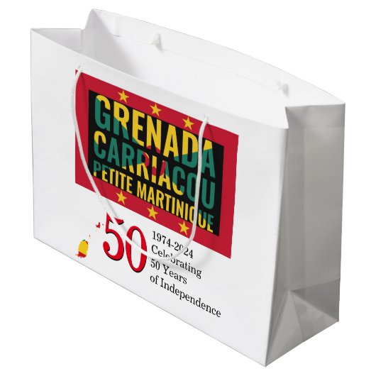 2024 GRENADIAN 50 Jahre Unabhängigkeit Große Geschenktüte (Rückseite Schrägansicht)